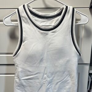 White Tank Top with Black Trim